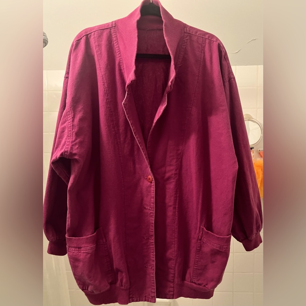 80’s style Plum colored oversized light jacket
